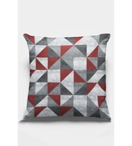 Bordo Geometrik Çift Taraflı Yastık Kırlent Kılıfı KRL383