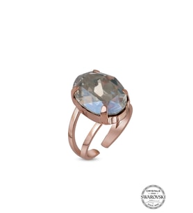 Swarovski Crystal Kadın Janjan Oval Rose Gümüş Yüzük