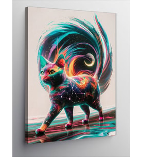 Kanvas Tablo Soyut Kedi