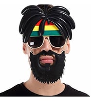 Rasta Peruklu Rasta Sakallı Bıyıklı Parti Gözlüğü 27x18 cm (Karışık)