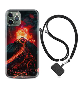 Apple iPhone 11 12 13 14 Pro Max Kılıf Boyun Askılı Silikon Yanardağ 1611