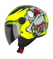 FR215 Dog Neon Çocuk Motosiklet Kaskı Yarım Kids Motorcu Kask