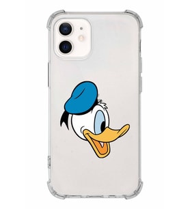 Apple iPhone 12 Mini Uyumlu Köşe Korumalı Antişok  Kapak Donald Duck Tasarımlı Şeffaf  Kılıf