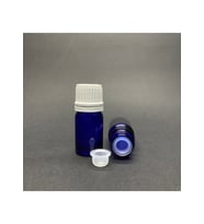 Labshop41 Mavi Cam Şişe 5 ml  , 5 cc Beyaz Kilitli Kapaklı Cam Şişe  ,  Saydam Cam Şişe x 10 Adet