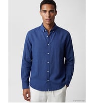 LCW Vision Mavi Regular Fit Keten Karışımlı Erkek Gömlek