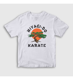 Presmono Unisex Çocuk Beyaz Miyagi Do Karate Cobra Kai T-Shirt 471069tt (Beyaz)