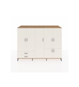 Kronos Dolap 12 Raflı 2 Çekmeceli 7 Kapaklı 220x59x163 Çam-Aytaşı