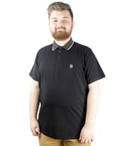 Mode XL Büyük Beden T shirt Polo Likralı Süprem Nakış 21554 Siyah