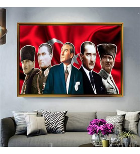 Altın Çerçeveli dekoratif tablo l1278 (Gold)