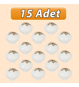 15 Adet Yasemin Kulp Beyaz Polimer Düğme Kulp Mantar Mobilya Mutfak Dolabı Çekmece Kulbu Kulpları