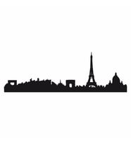 Paris Duvar Sticker Siyah 21x7 cm