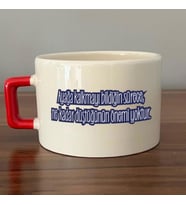 Ayağa Kalkmayı Bildiğin Sürece Renksiz Baskılı Kırmızı Kulplu C Fincan
