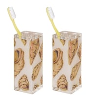 2 ADET DİŞ FIRÇALIK İSTİRİDYE AKRİLİK  6X6X12CM BANYO SETİ