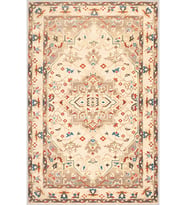 Eliana Home Baskılı, Yıkanabilir Kaymaz Taban Salon Halısı LNA0441 100x150 cm (Bej)