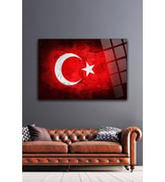 Türk Bayrağı Cam Tablo