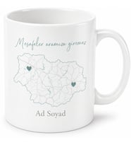 Memleket Haritalı Arkadaş Hediyesi Baskılı Kupa Bardak Özel Tasarım