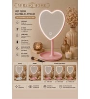 Dokunmatik LED Makyaj Aynası, 25x15 cm, Masaüstü Işıklı Tasarım