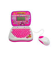 Oyuncak Laptop Eğitim Bilgisayarı Türkçe İngilizce Eğitici Pembe