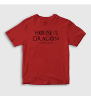 Presmono Unisex Çocuk Kırmızı Fire Will Reign House Of The Dragon T-Shirt 344417tt (Kırmızı)
