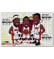 Cakapuzzle NBA Lebron Dwyane Chris Karikatürize  Puzzle Yapboz MDF (Ahşap) (120 Parça)