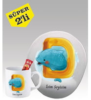 Kişiye Özel Mouse Pad ve Kupa Bardak Seti D Harfi Desenli
