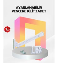 Mey İthalat® Cam Pencere Güvenlik Kilidi Açılma Sınırlayıcı Aparat 3 Adet