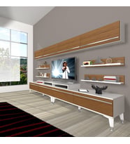 Decoraktiv Ekoflex 360Y Mdf Silver Tv Ünitesi Tv Sehpası - Beyaz Ceviz (Beyaz - Ceviz)