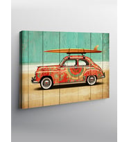 Kanvas Tablo Surf Tahtalı Retro Araba