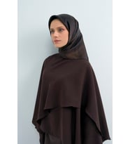 Armine Saf İpek Sura Eşarp-2026 İlkbahar-Yaz- 95010D (Acı Kahve)