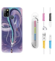 INFINIX Smart 4 5 6 Zero 8 S5 Pro Kılıf Kablo Koruma Spiral Silikon Kız ve Ejderha 1742