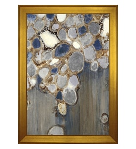 Soyut Şekiller Motifli Kanvas Tablo 80 x 110 cm Gold Çerçeve