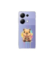 Redmi Note 13 ile Uyumlu Splash Kapibara Tasarımlı Şeffaf Silikon Kılıf