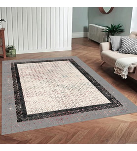 Rovigo Home Dijital Baskı Yıkanabilir Kaymaz Taban Salon Halısı Ve Yolluk RVG0909-FNL126 (Gri)