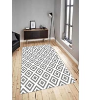 Dijital Baskılı Yıkanabilir Kaymaz Modern Renkli Salon Halısı Mutfak Halısı Yolluk ND-HY-812 (Gri)