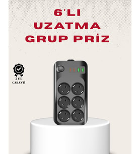 Northcity 6'lı Termal Korumalı USB Type-C Çoklu Priz 2 Metre - 2500W Güçlü ve Güvenli Şarj Merkezi