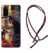 Samsung A02S A03S A10 A12 A13 A21S A22 Kılıf Boyun Asklı Rasta Silikon Kız ve Kedi 1762