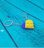 Seninle Anlam Bulurum Lego Dizayn Kalp Anahtarlık 2'li Sarı Lacivert Renk