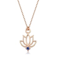 Safir Lotus Çiçeği Kolye