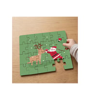 Sevimli Geyik ve Noel Baba Tasarımlı 24 Parça Ahşap Çocuk Puzzle MPK0244