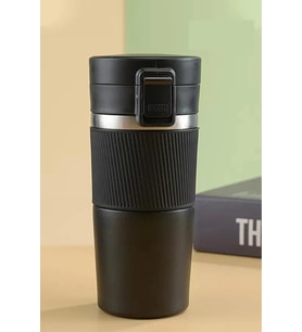 Sızdırmaz Paslanmaz Çelik Kaydırmaz Lastikli İç Kısmı Süzgeçli Araç Ofis Çay Kahve Termos Mug 400 ML