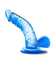 Fastieshop Eğik Mavi Jel Dildo - 14.5 cm