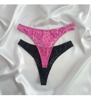 Kadın Transparan Kalp Figürlü 2'li Paket String BB2177