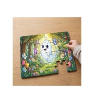 Ormanda Sevimli Hayalet Tasarımlı 24 Parça Ahşap Çocuk Puzzle