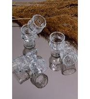 Kristal Kesme 6 Adet Kahve Yanı Su / Likör Bardağı (Çok Renkli)