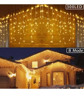 8 Fonksiyonlu 16 Saçaklı Perde Led 3 x 1 (Günışığı) (4767)