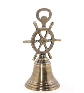Northcity Pirinç Dümenli El Çanı NI5614 – 17.5 Cm Zarif Tasarımlı Sahne & Dekorasyon Çanı