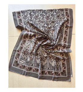 Polo Craft Soft Osmanlı Desen Şal 70 x 180 (Koyu Gri - Krem)