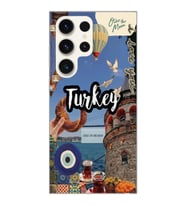 Samsung Galaxy S23 ULTRA Uyumlu Türkiye Kolaj Tasarımlı Şeffaf Telefon Kılıfı