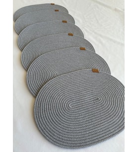 Jüt Amerikan Servis Sofra Altlığı, Masa Dekoru Supla Oval 30x40 6lı (Gri)