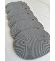 Jüt Amerikan Servis Sofra Altlığı, Masa Dekoru Supla Oval 30x40 6lı (Gri)